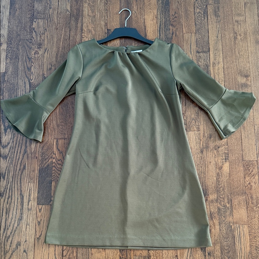 New York & Company Olive Green Midi Dress